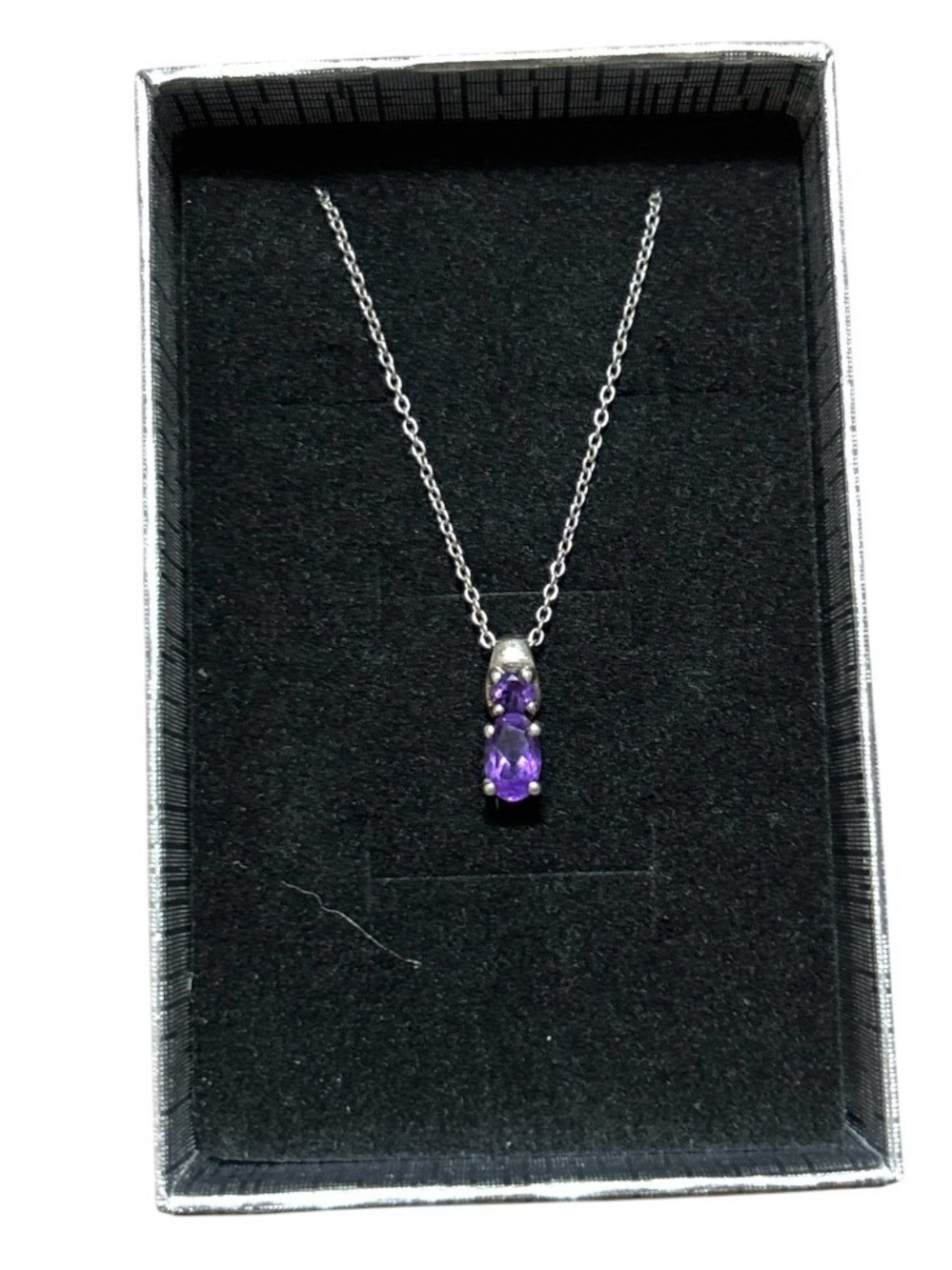 925 Sterling Silver Amethyst Pendant Necklace